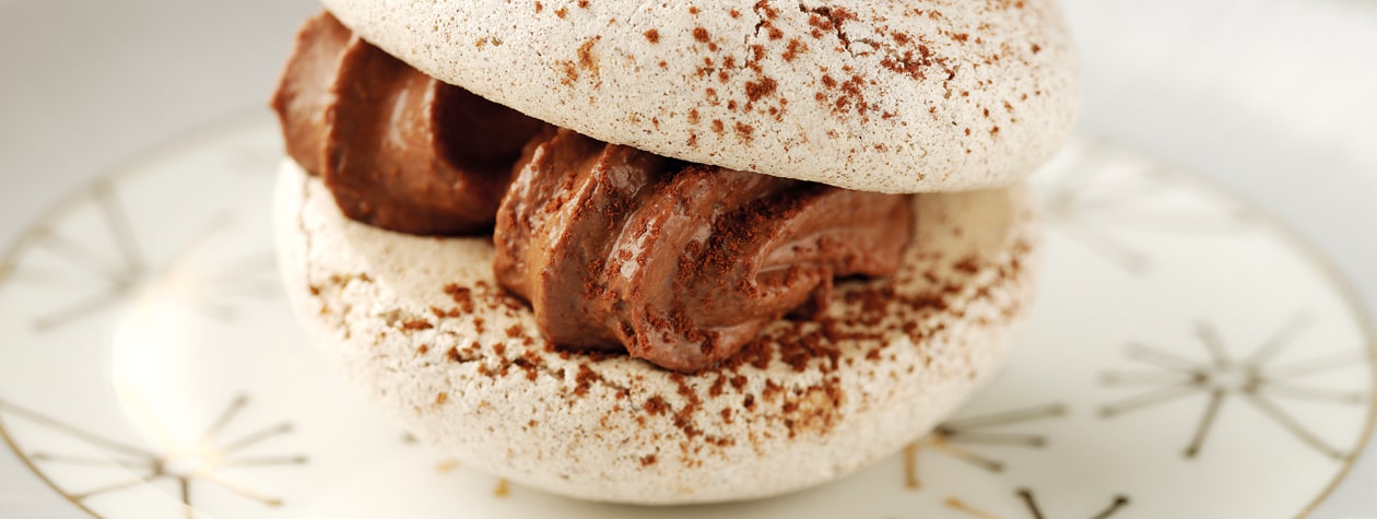 Chocolate Macaroon filled with Milk Chocolate Ganache