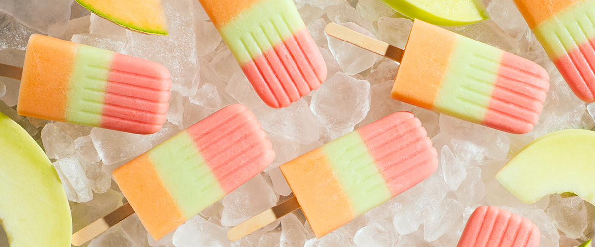 Melon Greek Yoghurt Popsicles